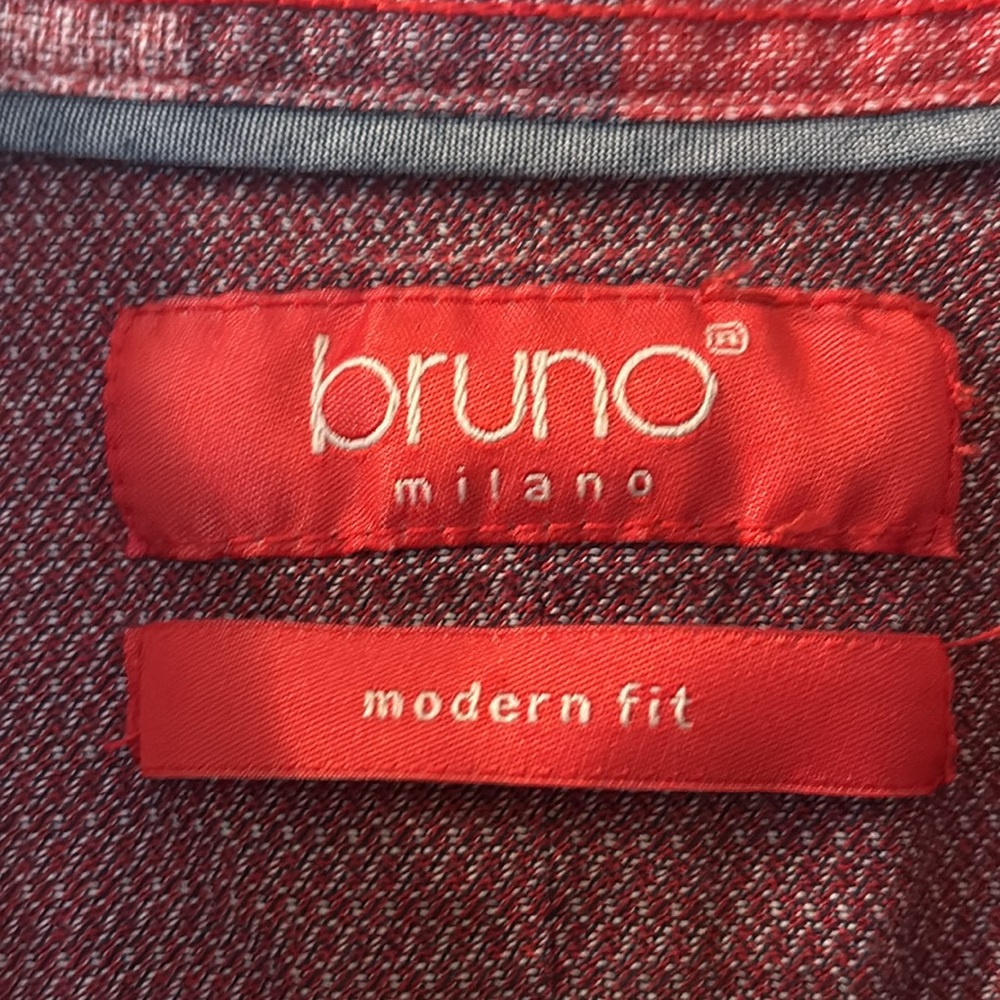 Bruno Milano modern fit plaid button down size XL - Picture 3 of 6